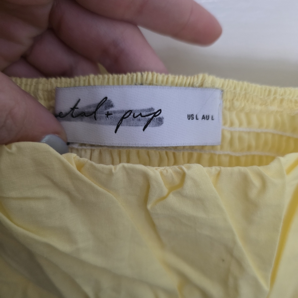 Petal & Pup brexley tiered cotton maxi sundress NWT Yellow Lemon Large - Picture 7 of 12